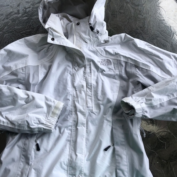 The North Face Women’s Medium Jacket Hyvent White Detachable Hood FLAW
